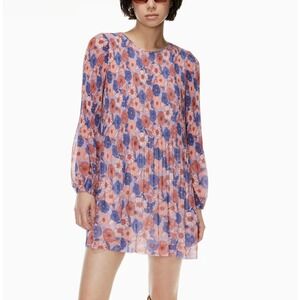 Wilfred Daydreamer Pleated Mini Dress in Pink Floral sz XL